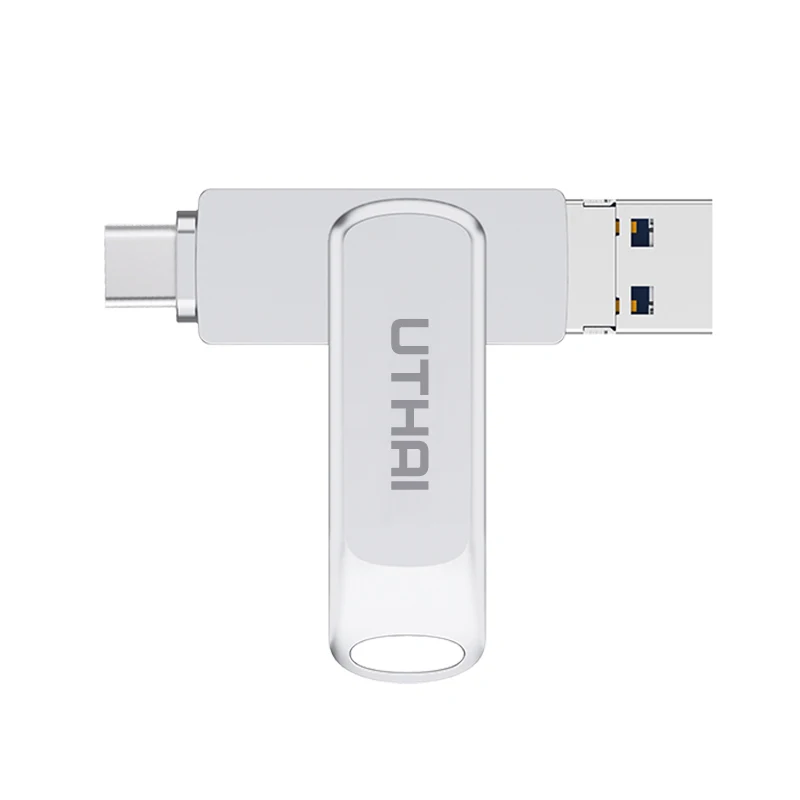 UTHAI-unidad Flash USB 3,0 3 en 1, Microsd tipo C, 128GB, multimetal, 64GB, disco U