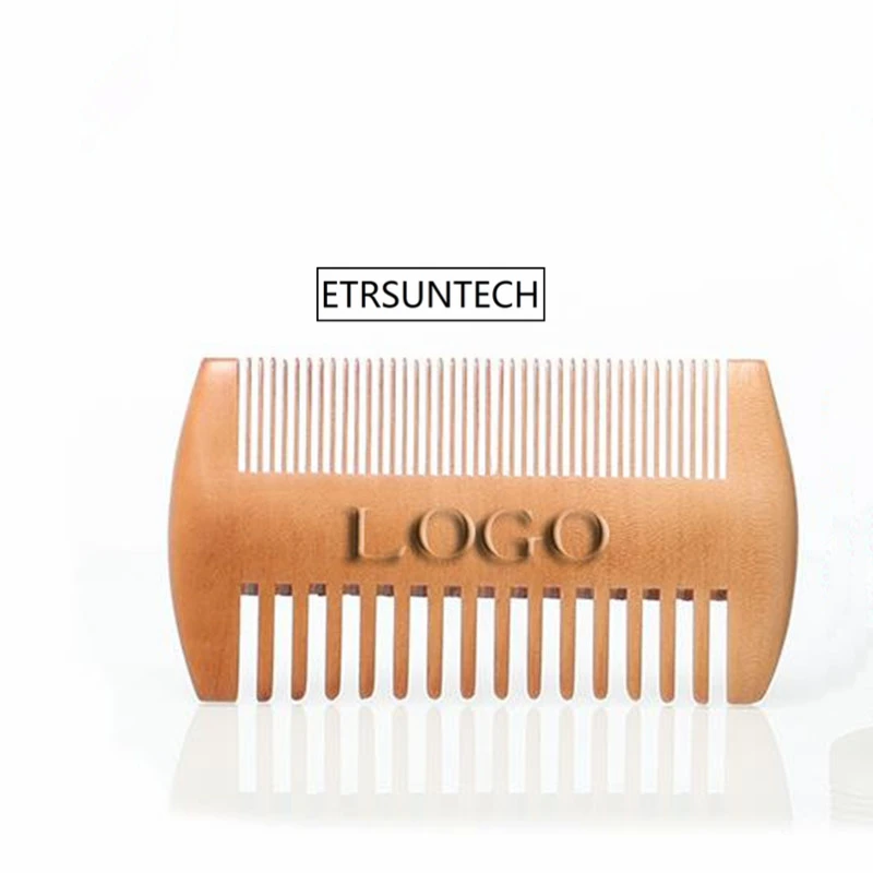 

100pcs Fine & Coarse Tooth Dual Sided Wood Combs Customized LOGO Wooden Hair Comb Double Sides Beard Comb for Men F3150