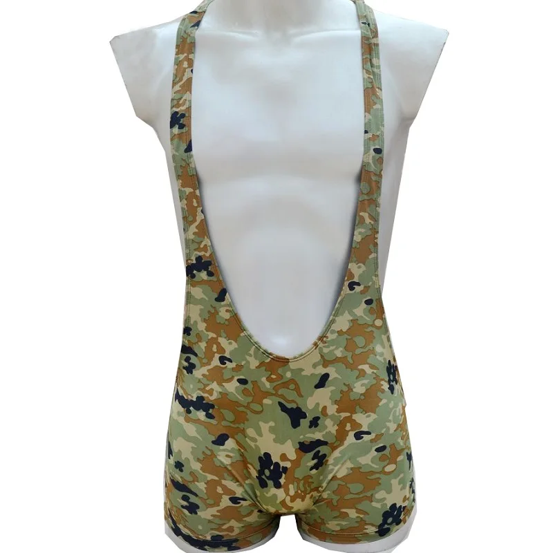 Sexy Mens shaper underwear buttocks Camouflage Bodysuit Vest Panties Swimwear 348