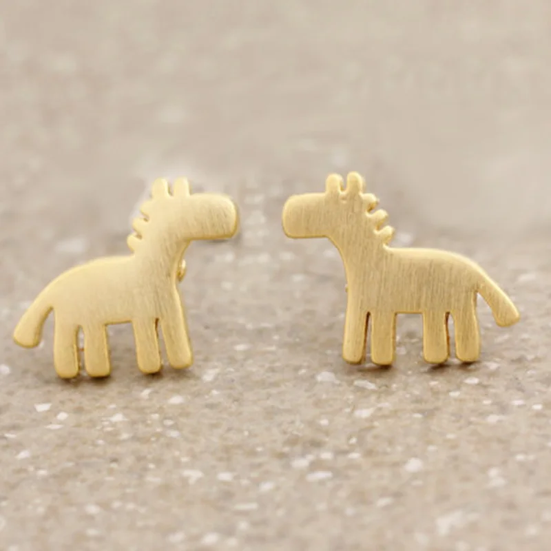 Wholesale 30 Pairs Cute Horse Studs Earings Silver Gold-color Earrings Jewelry For Women Free Shipping