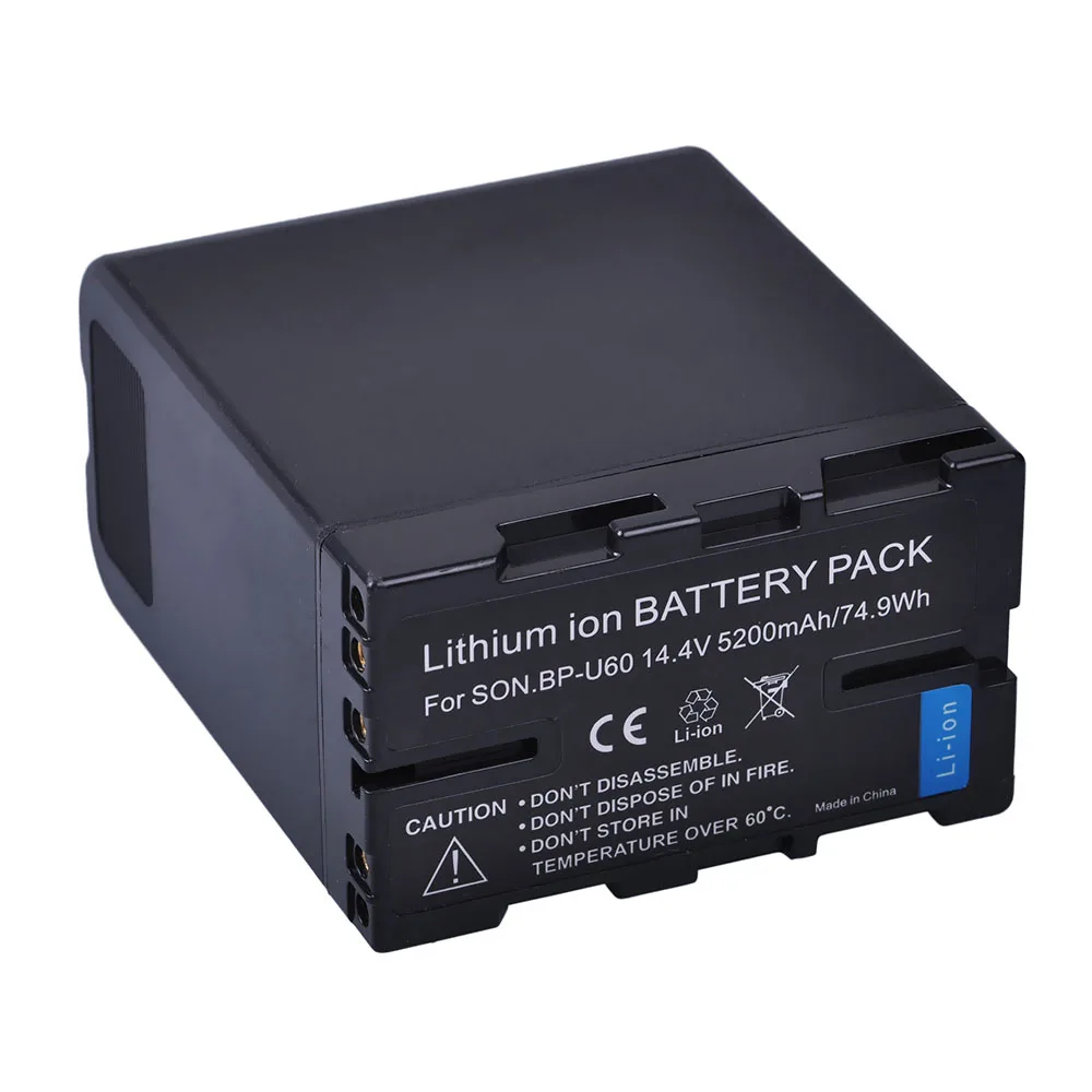 

1pc 5200mah BP-U60 BP U60 BPU60 Rechargeable Li-ion Battery For Sony XDCAM EX PMW100 PMW150 PMW160 PMW200