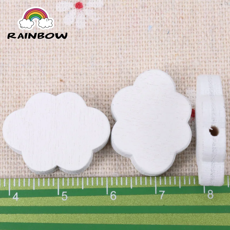 New Natural Wooden beads White Cloud Shape Spacer Beads For Jewelry Making DIY 22x17mm 20pcs