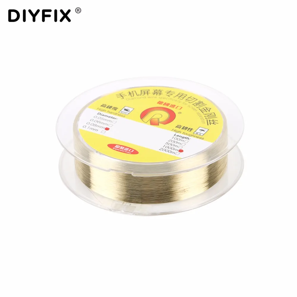 

DIYFIX 0.08mm x 1000m Diamond Wire Cutting Line for iPhone Samsung Mobile Phone LCD Screen Separation Hand Tools with Handle