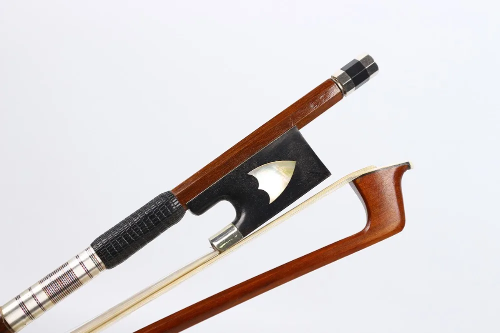 Yinfente 4/4 Violin Bow Brazil Wood Ebony Frog Violin Accessory Parts Natural Horse Hair Straight Balance Full Size