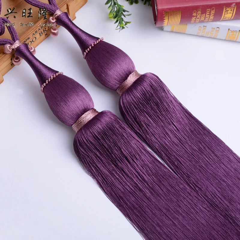 

XWL 2Pcs/Pair Curtain Tieback Tassel Brush Straps Hanging Ball Lashing Bind Ropes Belt Curtain Accessories Clasp Tie Tape Back