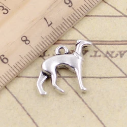 10pcs Charms Dog Grayhoud 20x20mm Tibetan Bronze Silver Color Pendants Antique Jewelry Making DIY Handmade Craft