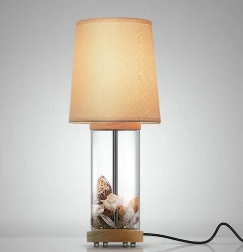 Simple modern Table Lamps fashion designer's lamp bedside warm American linen cover glass desk lamp LU71121 -YM