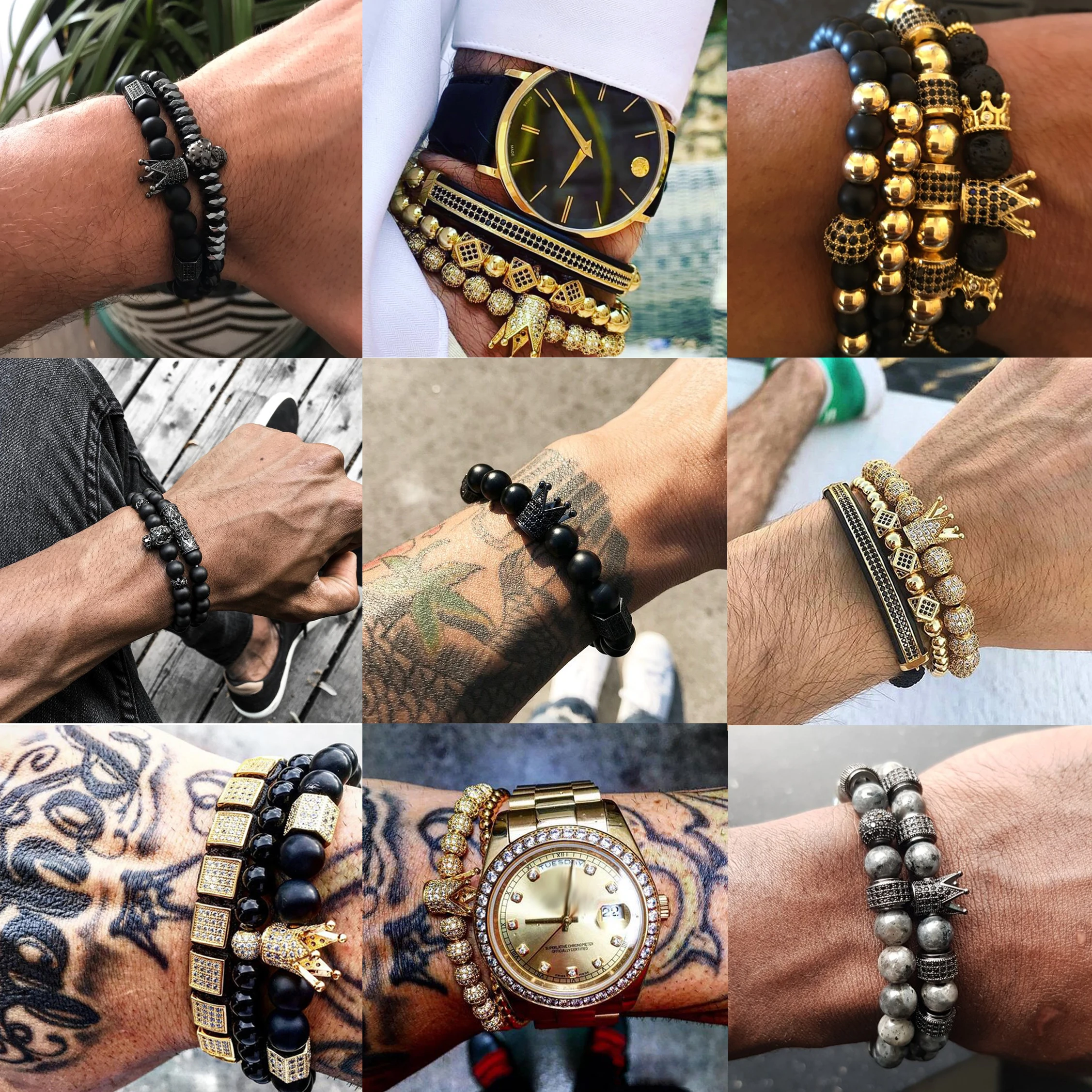 1 PCS 10*12mm Crown Beads for DIY Jewelry Findings Accessories Handmaade Woman Man Natural Stone Bracelets Gift