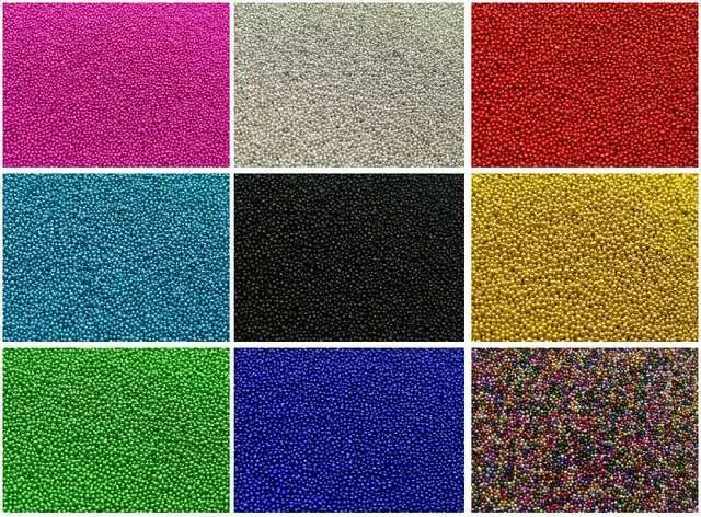 50Gram Mixed Metallic Colour Glass Micro Beads Microbeads No-hole Embellishment + Storage Box