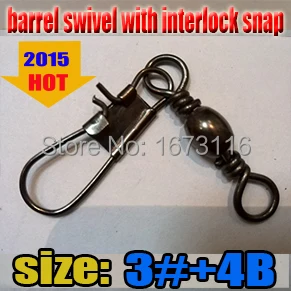 2015the best barrel swivel with snap  Connector Solid Rings 3#+4B quantily 60pcs