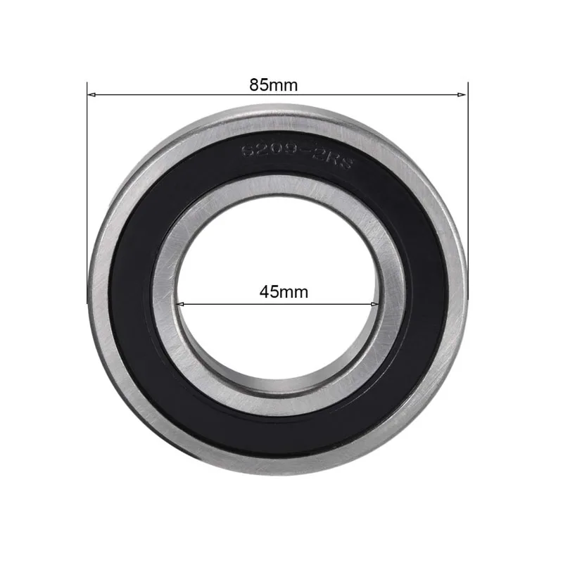 6209RS Deep Groove Ball Bearing Double Sealed  45mm x 85mm x 19mm Bearing Steel Bearings (Pack of 1)