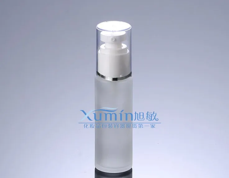 

Capacity 50ml 50pcs/lot factory wholesale high quality white pump glass lotion Pump Bottle for Cosmetic Packaging