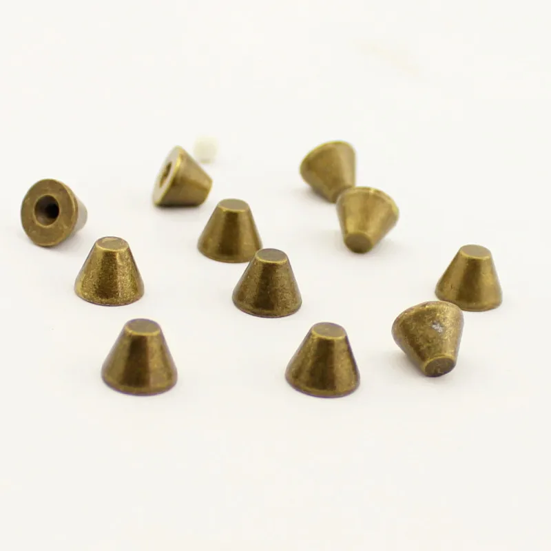 20pcs 10*8mm Gun-Black Screwback Spikes For Clothing Punk Rock Alloy Studs Rivet DIY Accessory For Leather Craft Shoes Bags