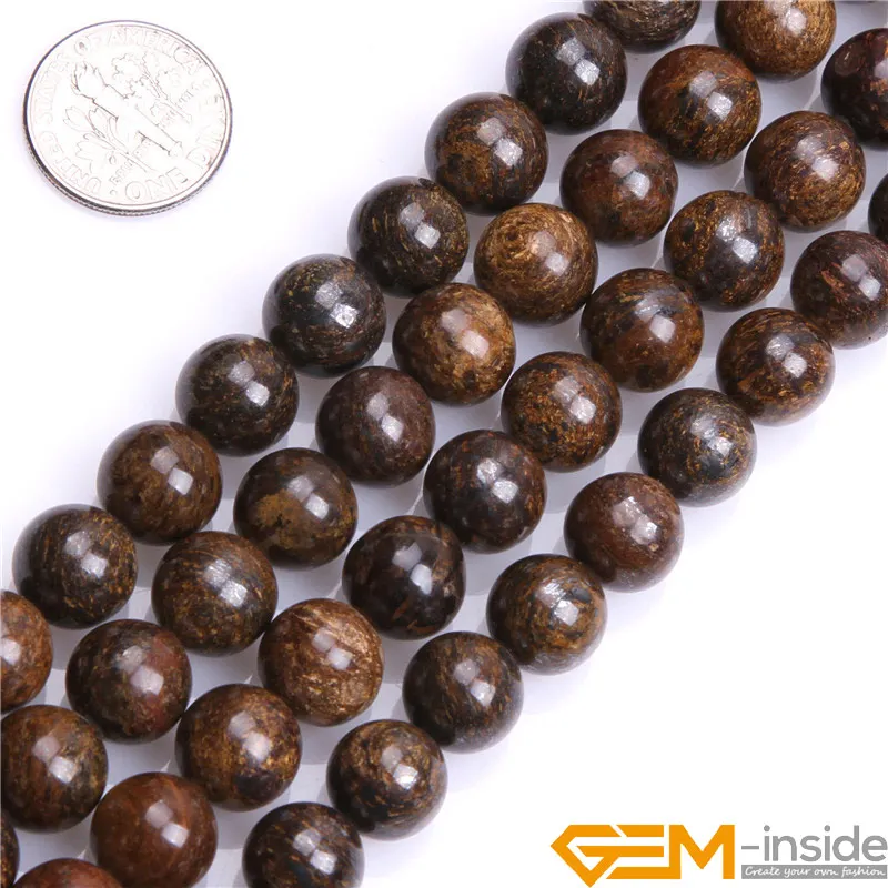 Natural Stone Brown Bronzite Jaspers Round Beads for Jewelry Making Strand 15 inch DIY Bracelet Neccklace Jewelry Bead 6mm 8mm