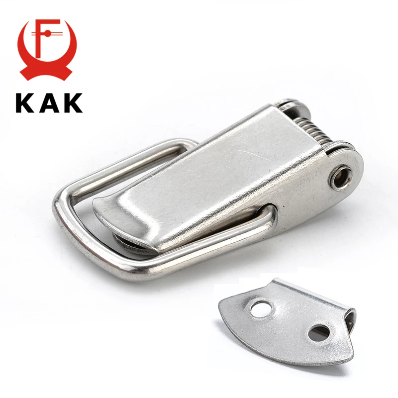 KAK J107 Hasp Lock Hardware Cabinet Boxes Spring Loaded Latch Catch Toggle 46*21 Steel Hasp For Sliding Door Hardware Window