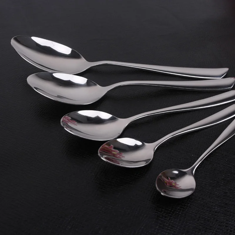 6pcs Stainless Steel Coffee Spoons Dinner spoon set Dessert Teaspoon Stirring Tablespoon Dinning Soup Scoop Kitchen Bar Teaspoon