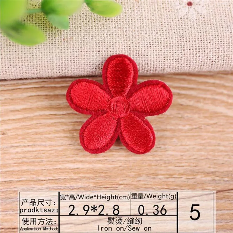 MAXSIN FUN 10PCS Cute Small Flower Patches Iron On Applique Parch Kids Bags Dress Embroidery Stickers DIY Decals Decorative image 5