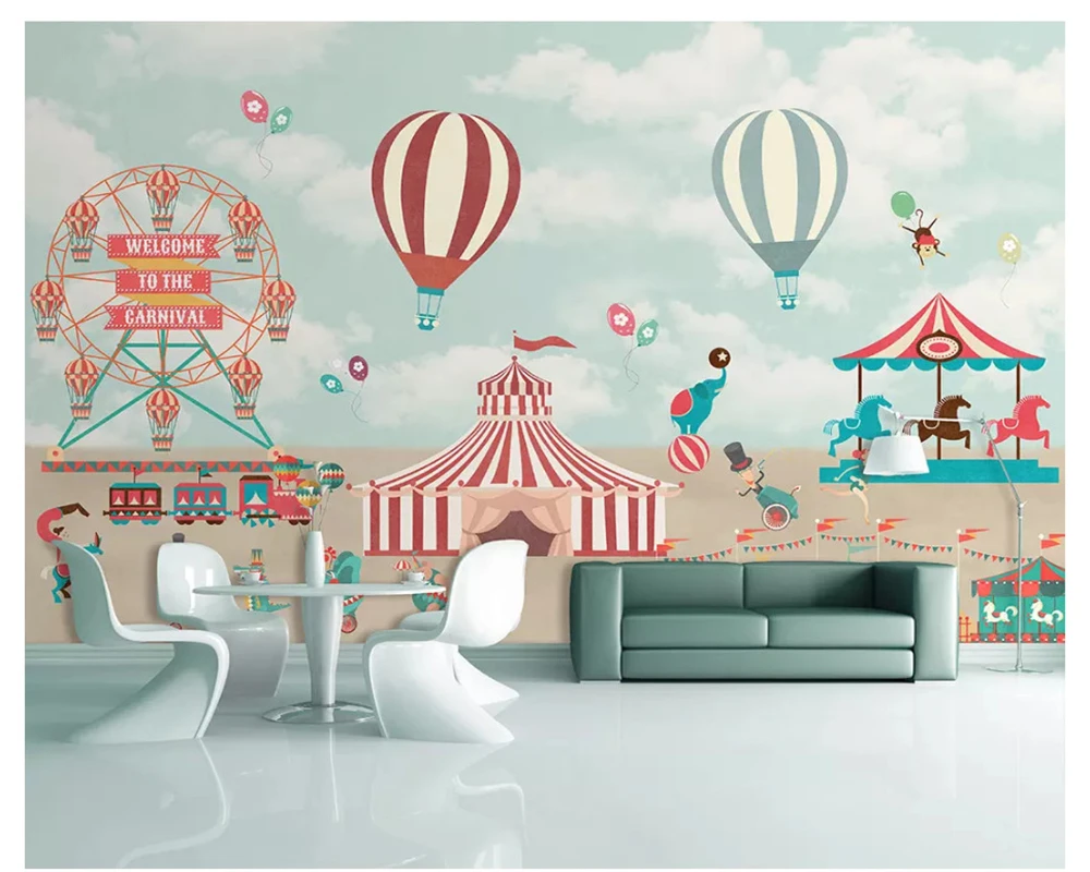 beibehang Hand drawn classic children elephant wallpaper white rabbit illustration boy girl room sofa tv background 3d wallpaper