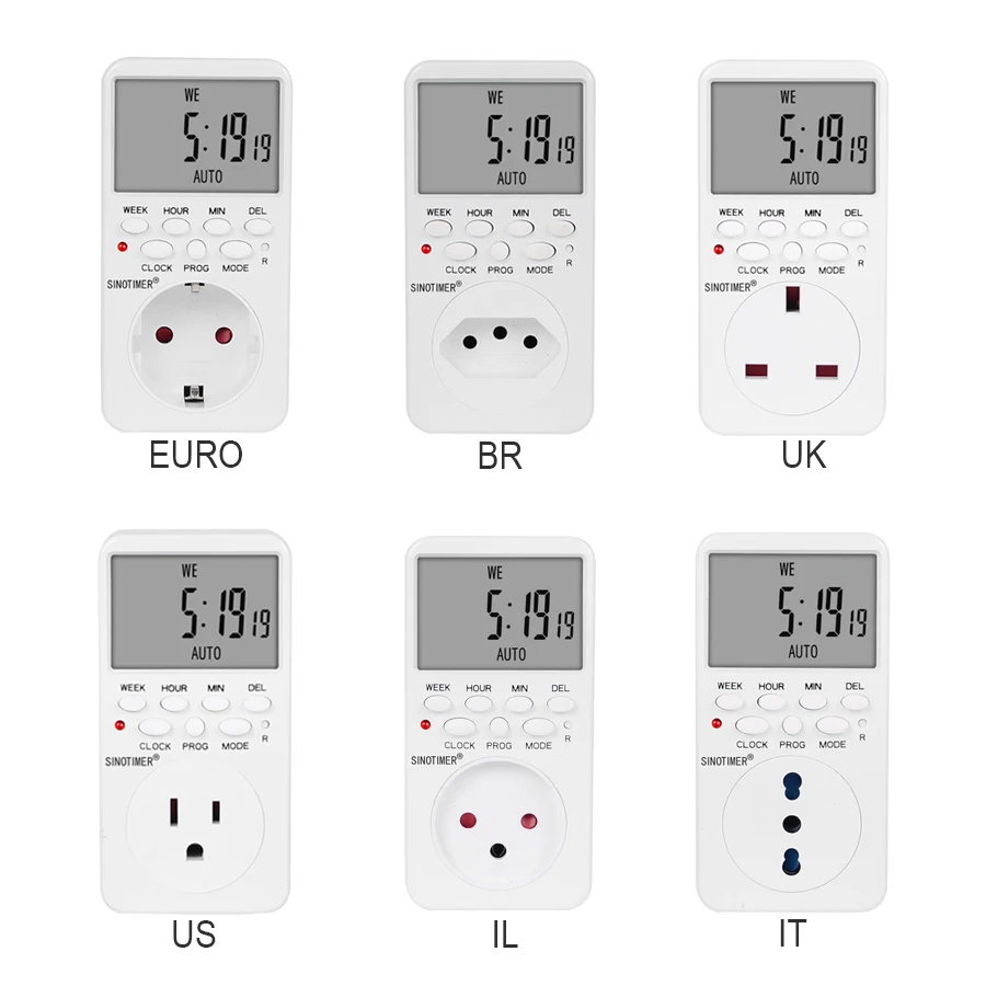 Electronic Super Big LCD Digital Programmable Socket Timer Switch Kitchen Timer Outlet 230V 50HZ Plug-in Time Relay Programmer