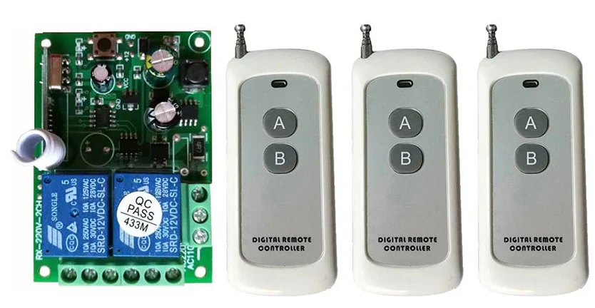 Controle remoto sem fio ac85v 110v, 220v, 250v e 500m, longo alcance, rf, sistema de segurança, tubular, para portas de garagem