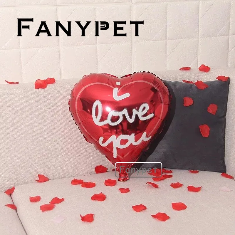 50pcs/lot 18inch heart shape foil balloon party wedding decorations love balloon balaos i love you mylar ballons Valentine's day