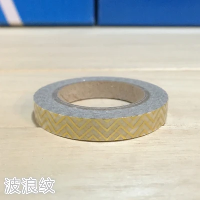 Gloden  High quality  washi paper  tape 7.5mm*10m/golden  Wave line  masking washi paper  tape