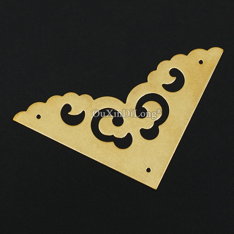 Retro 100PCS Brass Corner Protector Right Angle Storage Box Corner Protection Jewelry Gift Wooden Furniture Corner Protectors