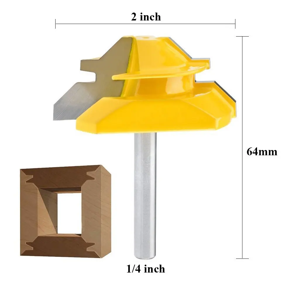 45 Graden Lock Mijter Router Bit 1/4 Inch 1/2 Inch Schacht Gezamenlijke Router Bit Houtbewerking Cutter Tool