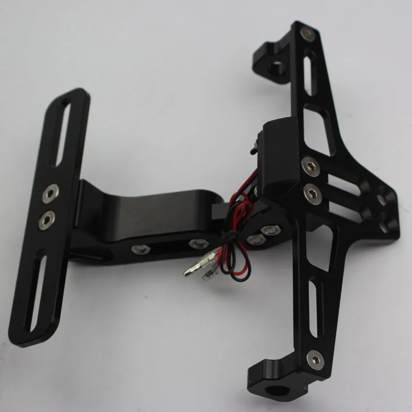 Universal CNC Motorcycle Adjustable Angle Aluminum License Number Plate Frame Holder Bracket