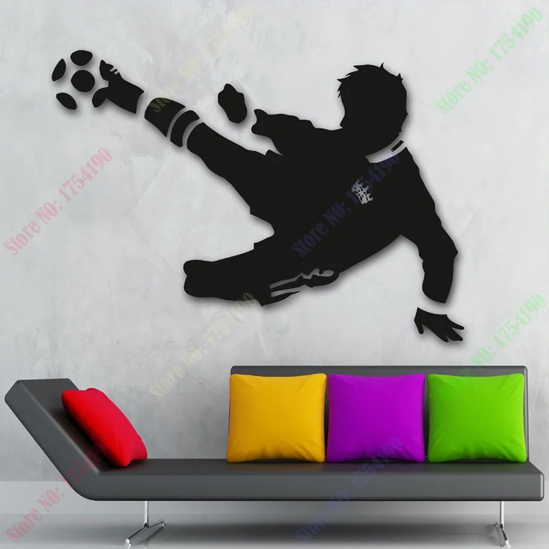 

POOMOO Wall Decals New Wall Sticker Vinyl Decal Sports Fan Soccer Ball Boys Room Art 22inX35in