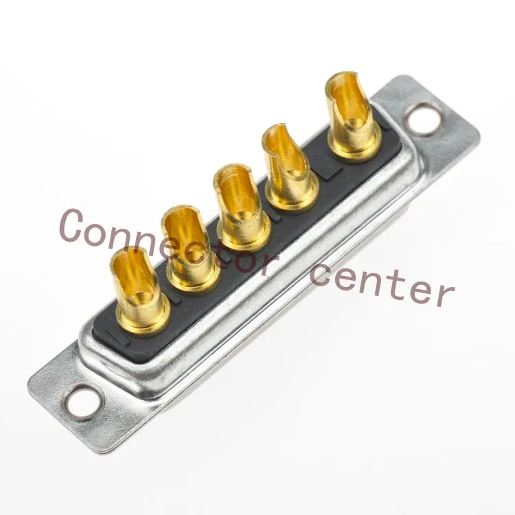 High Power DSUB DB Connector 5W5 Famale Machined Pin Full Gold Flash Wire Type