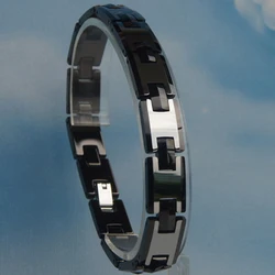 10MM 2tone black Men classic heavy hi-tech scratch proof tungsten bracelet