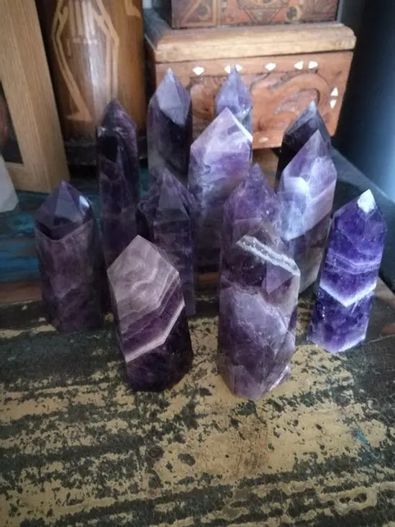 on sale beautiful 100% natural dream amethyst Crystal gemstone point Metaphysical chakra Healing chevron amethyst wand wholesale