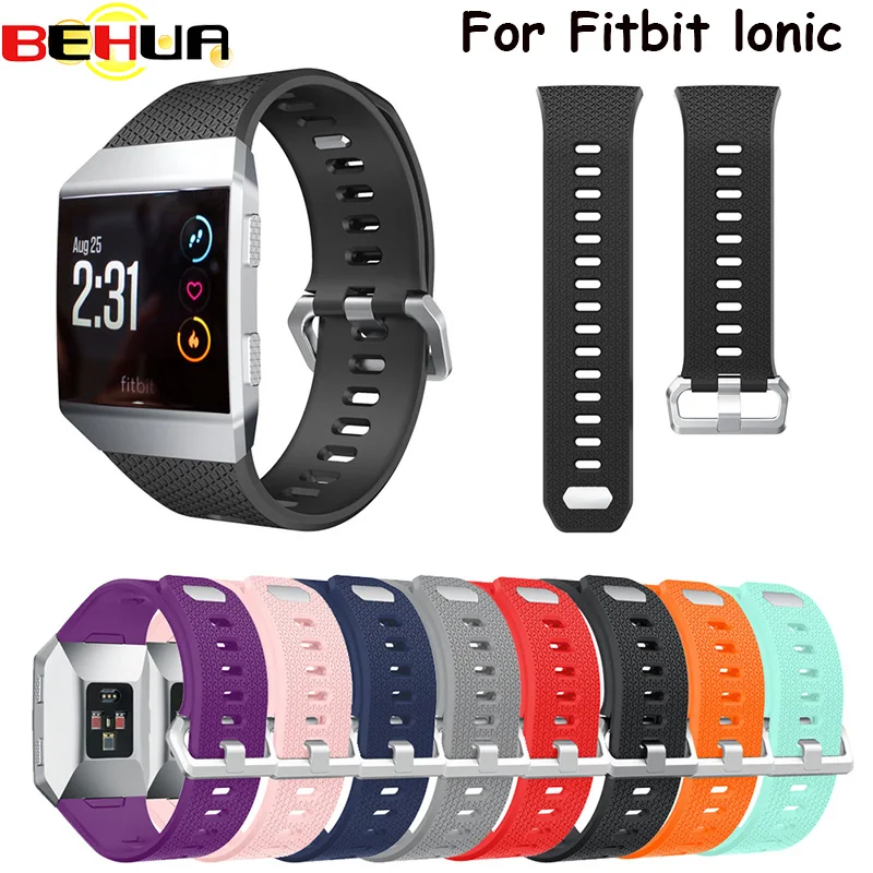 S L Size Silicone Sport Watch Bands Bracelet for Fitbit Ionic Smart Watch Strap band Adjustable Replacement Bangle Accessories