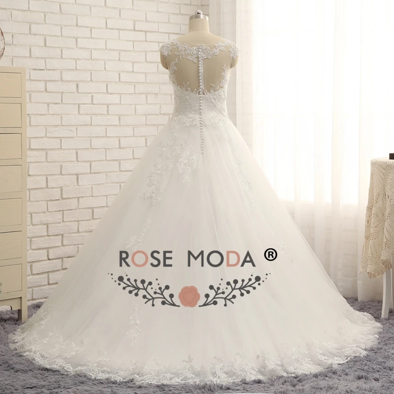 Rose Moda Chantilly Lace Princess Wedding Dress Real Photos Custom Make