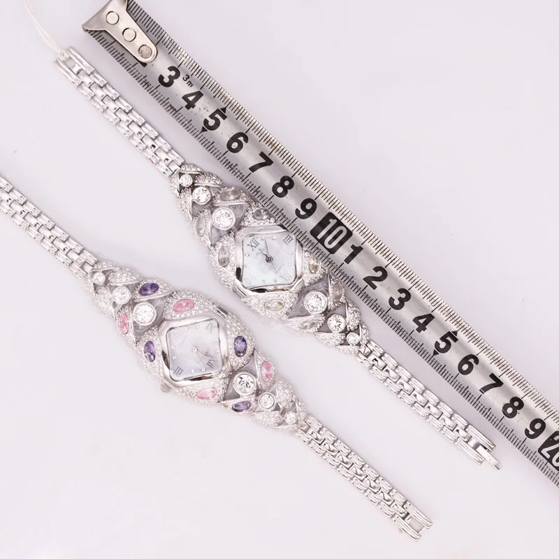 Top Melissa Lady Wrist Watch Quartz Fashion Women Dress Bracelet Rhinestone Shell Luxury Crystal Party Bling Girl Birthday Gift