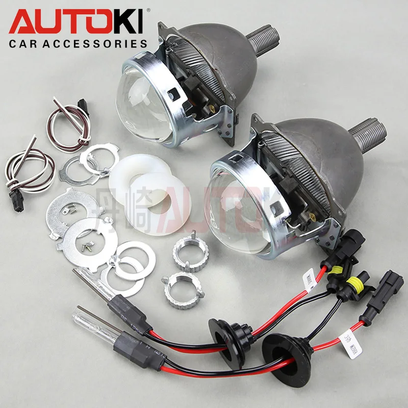 

Autoki 3 Inches Q5 Koito Bi-xenon HID Projector Lens LHD Universal Fast Install + Bulb 4300K-6000K