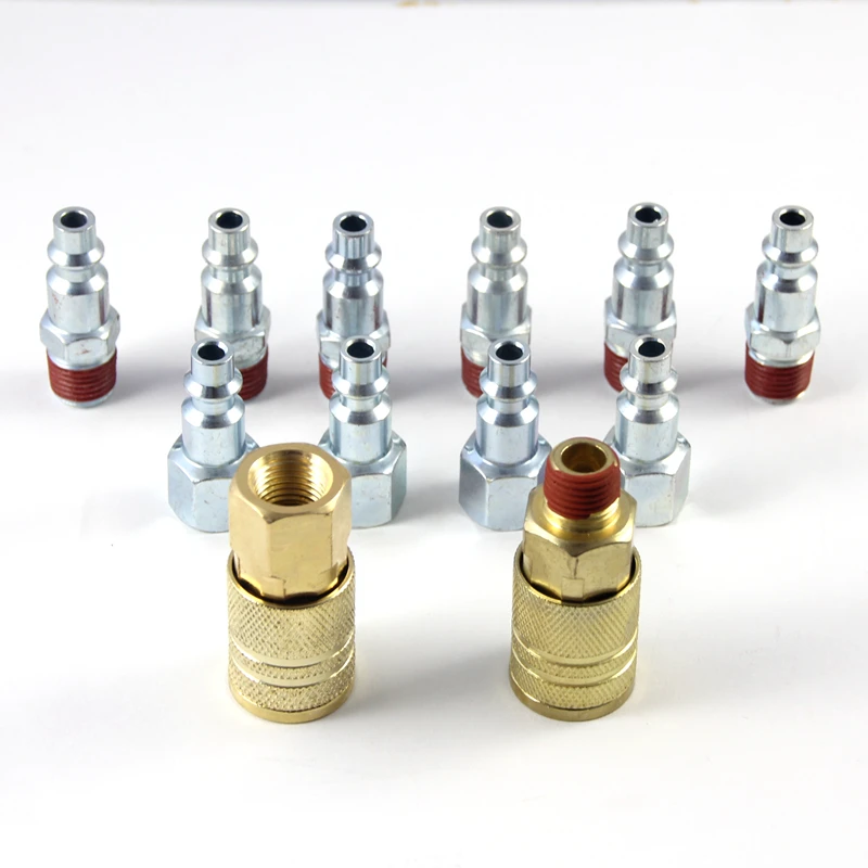 12pcs Quick Coupler Set 1/4\'\'NPT US type Male and Female Connector Kit Air Hose Coupling