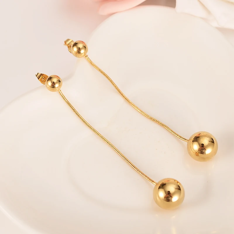 Bangrui Beads Earrings for Women/Girls Gold Color Ball Earing Jewelry Gifts African,Indonesia,Nigeria,Congo,Arab Earring