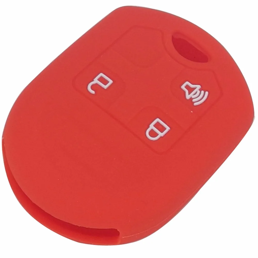 jingyuqin 3 Buttons Silicone Car Key Cover Case For Ford Flex F150 F250 F350 F450 Explorer Edge Mustang Expedition Taurus Fusion