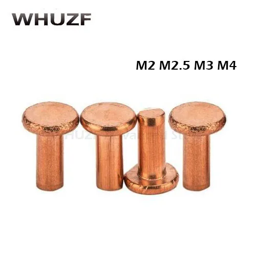 M2/M2.5/M3/M4 * 3/4/5/6/8/10/12/14/16/20mm standard GB109 flache kopf kupfer niet solide niet flache kappe kupfer nagel