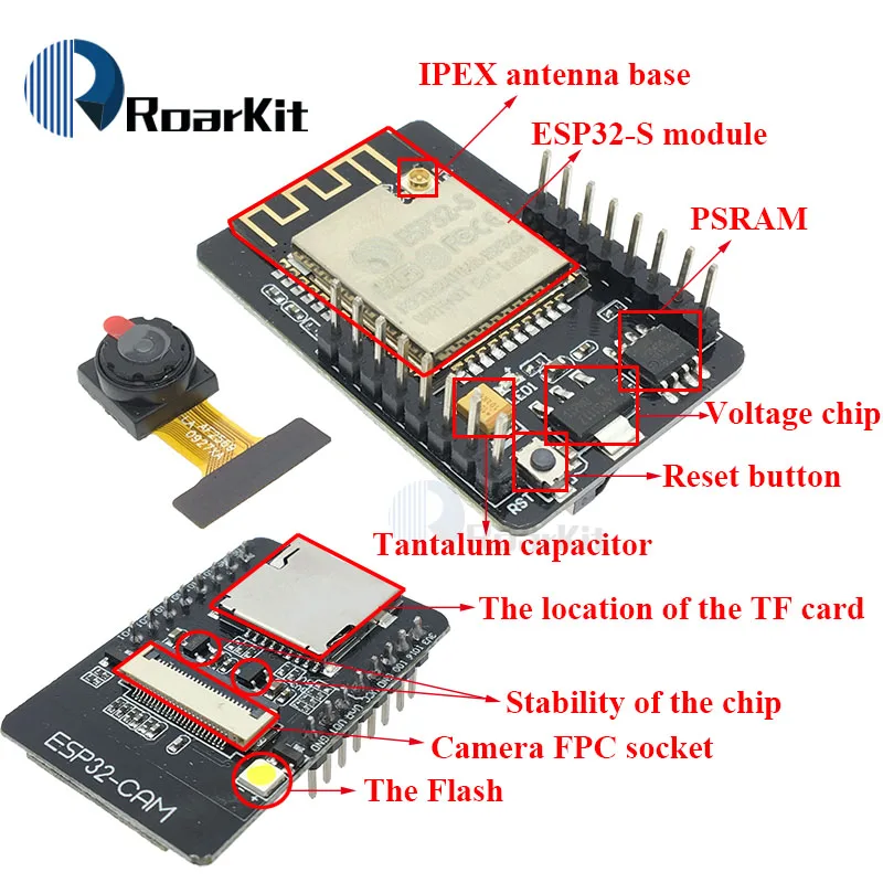 ESP32-CAM-MB ESP-32S WiFi Module Serial to WiFi Development Board 5V Bluetooth With OV2640 Camera Support Photo/Video Antenna