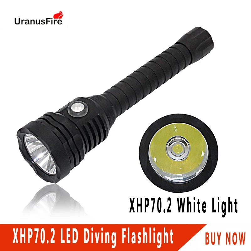 4000 lumens Diving Flashlight torch 18650 underwater 100m scuba dive light 4 mode Stepless dimming  XHP70.2 LED flashlight