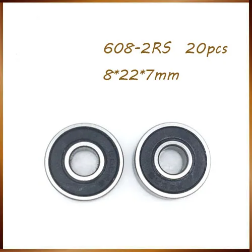 

608 RS 20PCS 608-2RS 8*22*7mm Skateboard 608 2RS Ball Bearings Miniature 608-2RS Bearing 608RS 8X22X7mm