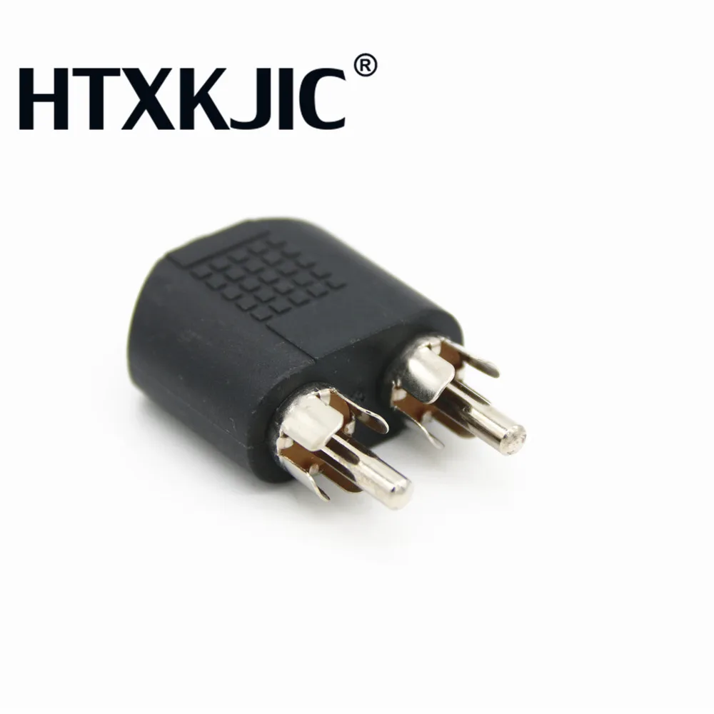 3.5mm 1/8  Stereo Female To 2 Male RCA Jack Adapter Aux Audio Y adapter  Splitter
