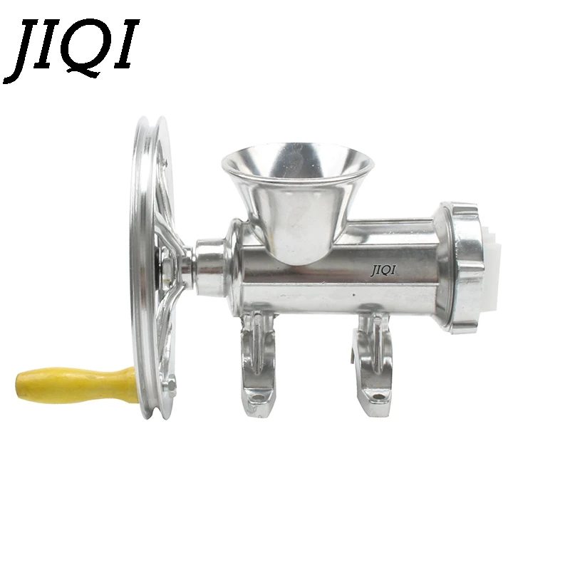 JIQI Hand Crank Meat Grinder Slicer Manual Sausage Stuffer Filler Machine Mincer Aluminum Alloy Noodle Cutter Nut Miller Chopper