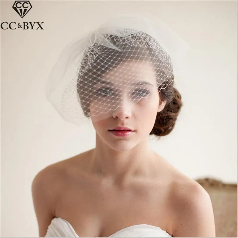 CC Veil Hats Bridal Double Design Wedding Hair Accessories For Women Elegant Style Handmade Party Fine Gift White Jewelry V201