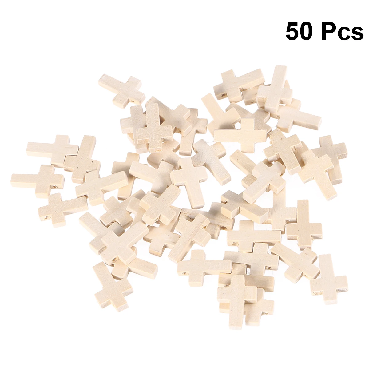 

50pcs Wooden Unfinished Cross Pendants Beads Dyed Natural Polished Crafts DIY Jewelry Necklace Bracelet Projects For Art Wedding