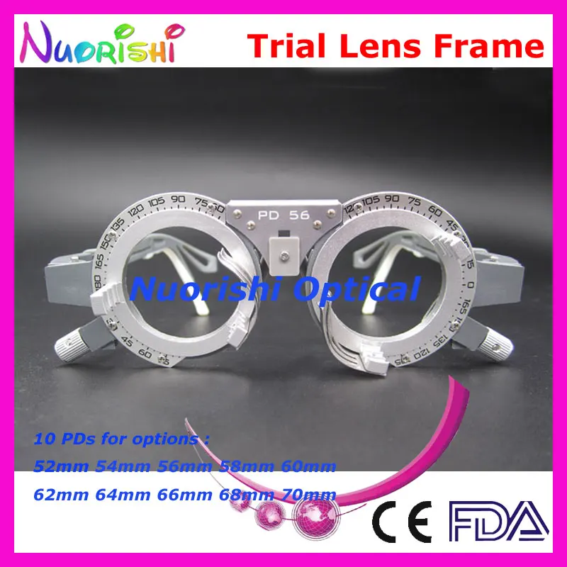 XD17 1pcs 10 Different Fixed PDs Pupil Distance Optometry Grey Trial Lens Frame 52 to 70mm