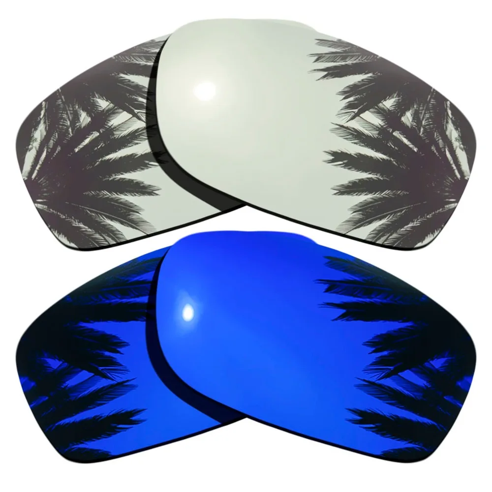 

(Silver Mirrored+Purple Mirrored Coating) 2-Pairs Polarized Replacement Lenses for Fives Squared 100% UVA & UVB Protection